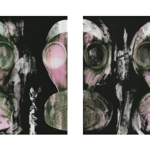 Aria di mutazioni 03 -dittico -  acrilico  su stampa fotografica - 15x10 cm -